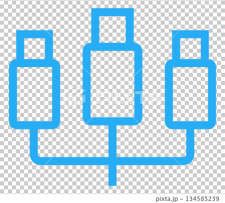 三つ叉のUSB-A端子のアイコンイラスト 134585239