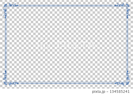 ブルーの花飾りヨーロピアンビンテージフレーム背景素材 ブルーの花飾りヨーロピアンビンテージフレーム背景素材 134585241