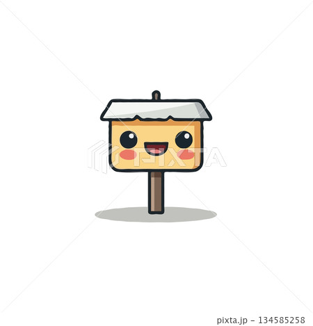 Charming birdhouse illustration radiates simple joy with its delightful smile and playful Charming birdhouse illustration radiates simple joy with its delightful smile and playful 134585258