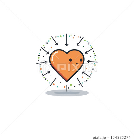 A cute heart surrounded by arrow protection is a symbol of love and affection and represents safety A cute heart surrounded by arrow protection is a symbol of love and affection and represents safety 134585274
