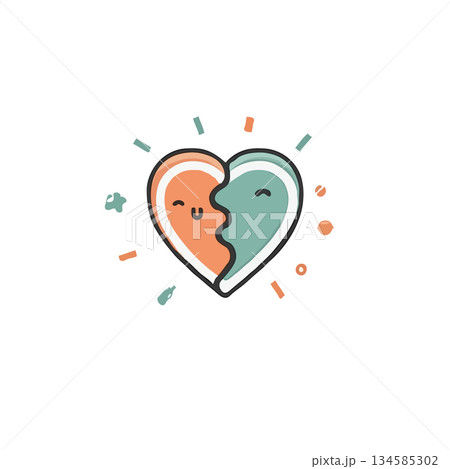 Charming hearts illustration expressing love or affection in graphic style featuring expressive 134585302