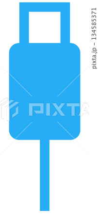 USB-A端子のフラットアイコンイラスト USB-A端子のフラットアイコンイラスト 134585371