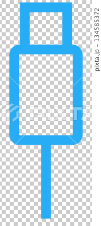 USB-A 介面的扁平化圖示插圖 134585372