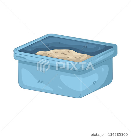 Illustration of pet litter box  134585500