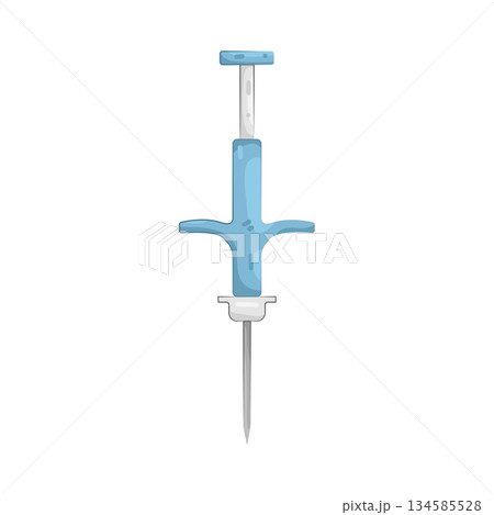 Illustration of pet vaccine syringe  134585528