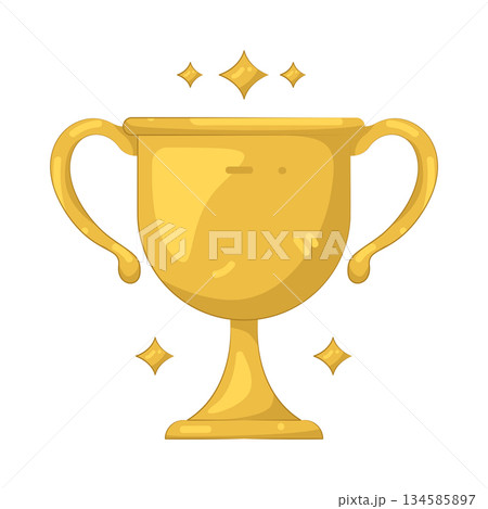 Illustration of gold trophy  134585897