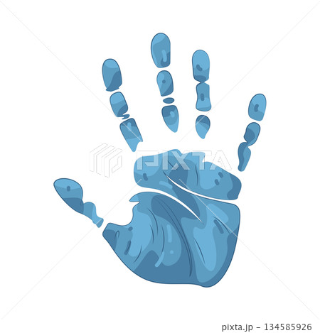 Illustration of palm print  134585926