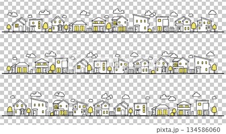 Hand-drawn cityscape illustration 134586060