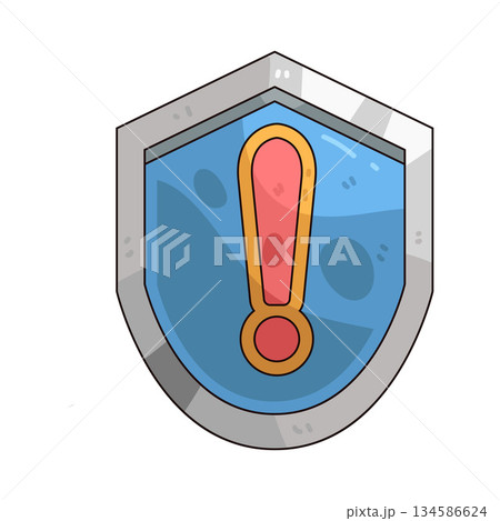 illustration of shield alert illustration of shield alert 134586624