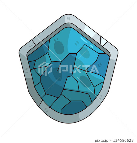illustration of broken shield illustration of broken shield 134586625