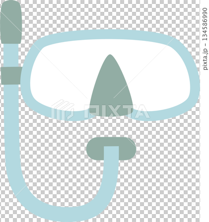 summer beach scuba mask icons tropical vacation ornaments decoration element, flat jpg illustration cartoon character costume design 134586990