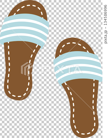 summer beach sandal slippers icons tropical vacation ornaments decoration element, flat jpg illustration cartoon character costume design 134586996