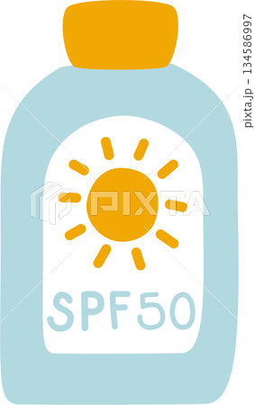 summer beach suntan lotion icons tropical vacation ornaments decoration element, flat jpg illustration cartoon character costume design 134586997
