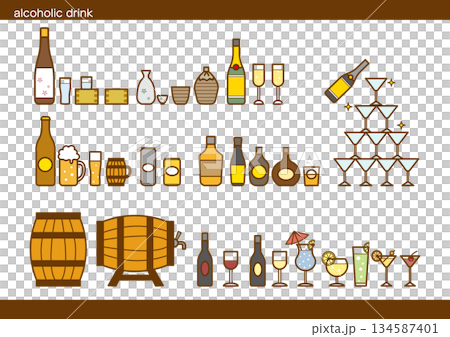 Alcoholic drink color Alcoholic drink color 134587401