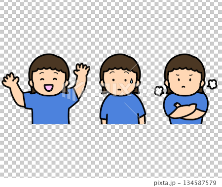 Children’s emotion set – happy, confused and angry Children’s emotion set – happy, confused and angry 134587579