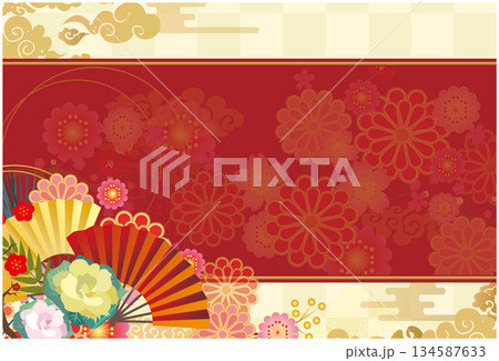 正月和風背景 134587633