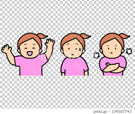 Children’s emotion set – happy, confused and angry Children’s emotion set – happy, confused and angry 134587743