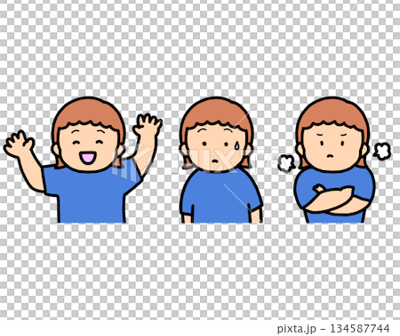 Children’s emotion set – happy, confused and angry Children’s emotion set – happy, confused and angry 134587744