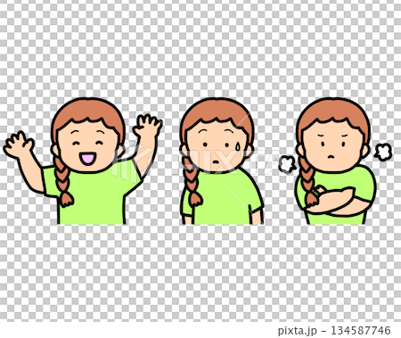 Children’s emotion set – happy, confused and angry Children’s emotion set – happy, confused and angry 134587746