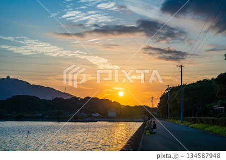 田原市の田原湾の風景(愛知県) 134587948
