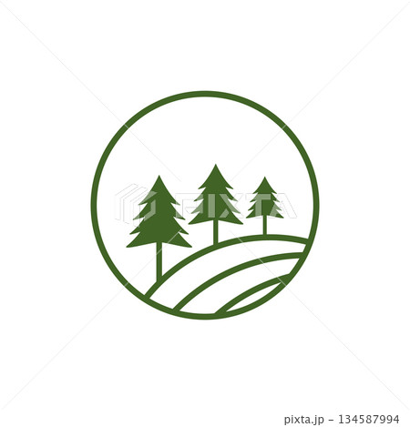 Christmas pine tree icon Christmas pine tree icon 134587994