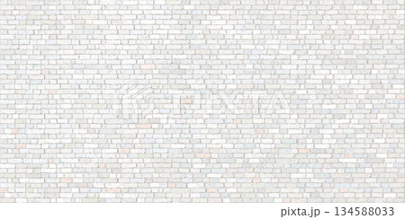 Old white brick block wall rough texture fade condition background graphic illustration. Masonry wall pattern rectangle background. 134588033