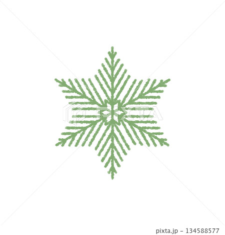 Green chalk snowflake symbol with ice and frost effect, cold winter element and crystal snow flake decoration. Xmas motif in hand drawn style, perfect for seasonal holiday visuals. Green chalk snowflake symbol with ice and frost effect, cold winter element and crystal snow flake decoration. Xmas motif in hand drawn style, perfect for seasonal holiday visuals. 134588577