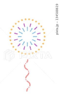 Chalk firecracker burst with hand drawn circle element. Festive pattern and celebration spark radiate party mood. Firework burst style brings cheerful element for holiday or party ornament. Chalk firecracker burst with hand drawn circle element. Festive pattern and celebration spark radiate party mood. Firework burst style brings cheerful element for holiday or party ornament. 134588619