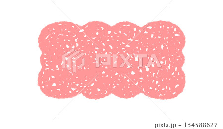 Groovy crayon scallop rectangle border in pink. Abstract retro shape with hand drawn hatch, chalk shading and y2k frame. Contemporary graphic for background or creative aesthetic projects. Groovy crayon scallop rectangle border in pink. Abstract retro shape with hand drawn hatch, chalk shading and y2k frame. Contemporary graphic for background or creative aesthetic projects. 134588627