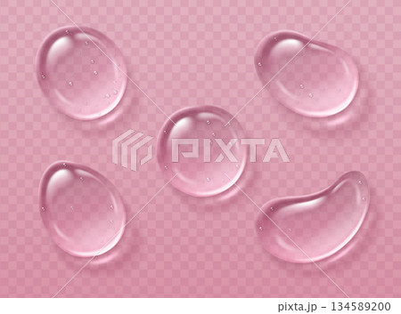Gel texture smears with transparent water droplets 134589200