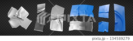 Silver and blue duct tape patch set Silver and blue duct tape patch set 134589279