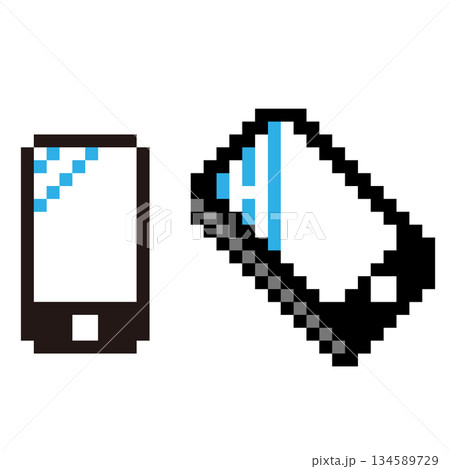 スマートフォンのピクセルアート 134589729