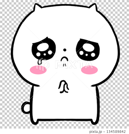 Illustration of a white character begging with teary eyes (tearful/pleading) Illustration of a white character begging with teary eyes (tearful/pleading) 134589842