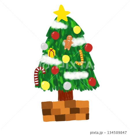 クリスマスツリーのイラスト 134589847