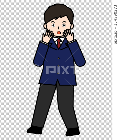一個男孩驚訝 一個男孩驚訝 134590273