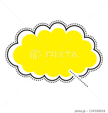 シンプルな吹き出しのイラスト　もこもこ 134590658