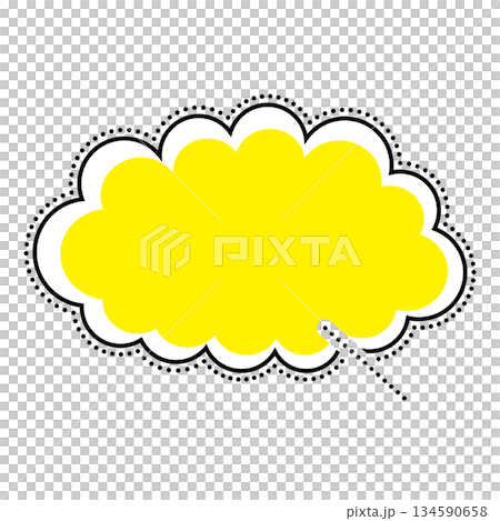 シンプルな吹き出しのイラスト　もこもこ 134590658
