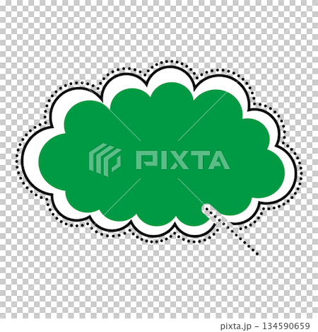シンプルな吹き出しのイラスト　もこもこ 134590659