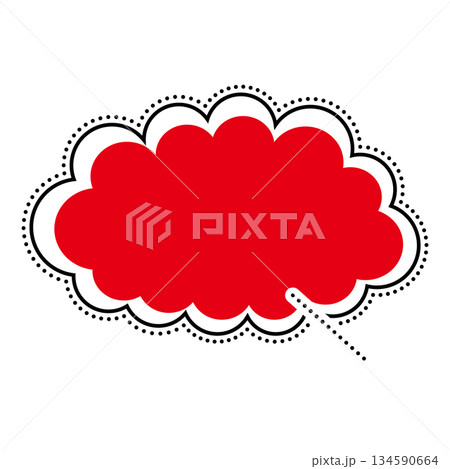 シンプルな吹き出しのイラスト　もこもこ 134590664