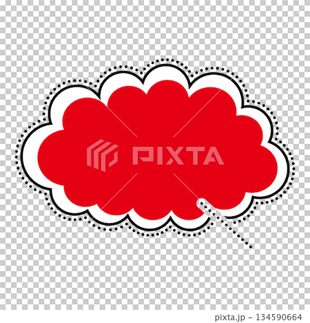 シンプルな吹き出しのイラスト　もこもこ 134590664