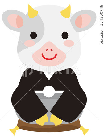 丑年のかわいい牛 134590746