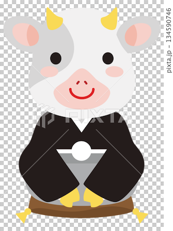 丑年のかわいい牛 134590746