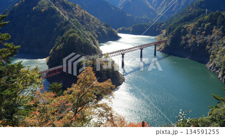 奥大井湖上駅　秋 134591255