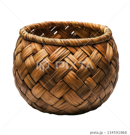 Handmade Woven Basket Crafted From Natural Materials for Home Decoration or Storage 134591968