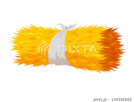 Roll of hay. Round hay bales. Dried haystack isolated on white background. Farming haymow bale hayloft vector illustration, haystack, hayrick Roll of hay. Round hay bales. Dried haystack isolated on white background. Farming haymow bale hayloft vector illustration, haystack, hayrick 134592088