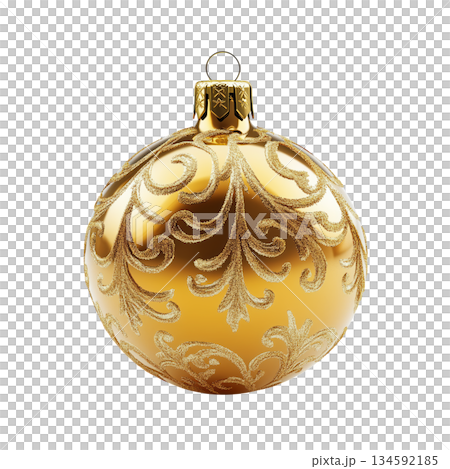 Golden Holiday Ornament With Intricate Design for Festive Decor and Celebrations 134592185
