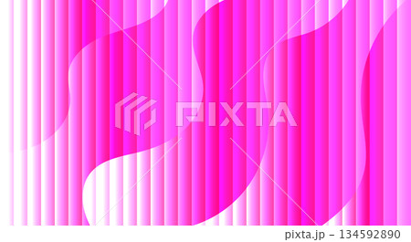 Abstract pink and white vertical lines with flowing wave shapes. 134592890