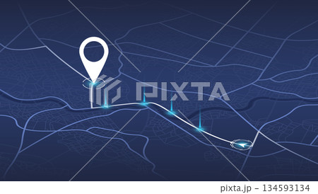High-tech logistics or digital journey concept. Vector illustration. High-tech logistics or digital journey concept. Vector illustration. 134593134