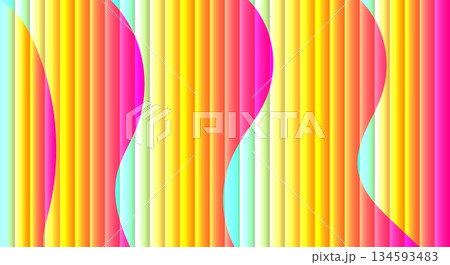 Abstract colorful wavy lines create a vibrant and modern background design. 134593483