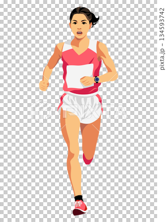 Women's marathon runner Women's marathon runner 134593742